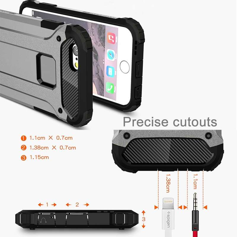 For iPhone 6 & 6s Tough Armor TPU + PC Combination Case(Grey)