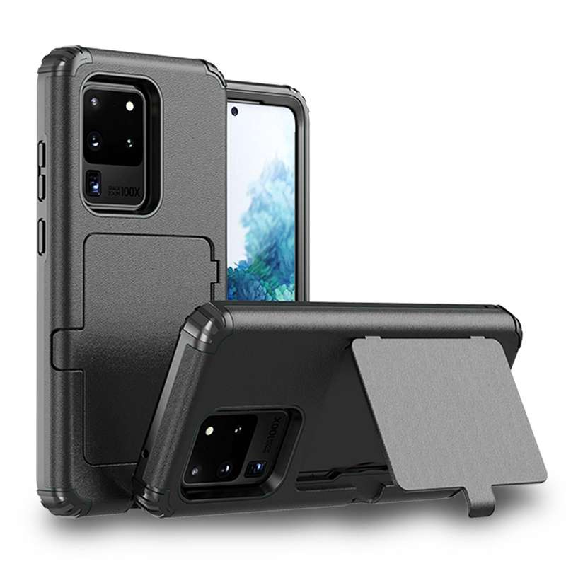 For Samsung Galaxy S20+ Dustproof Pressure-proof Shockproof PC + TPU Case with Card Slot & Mirror...