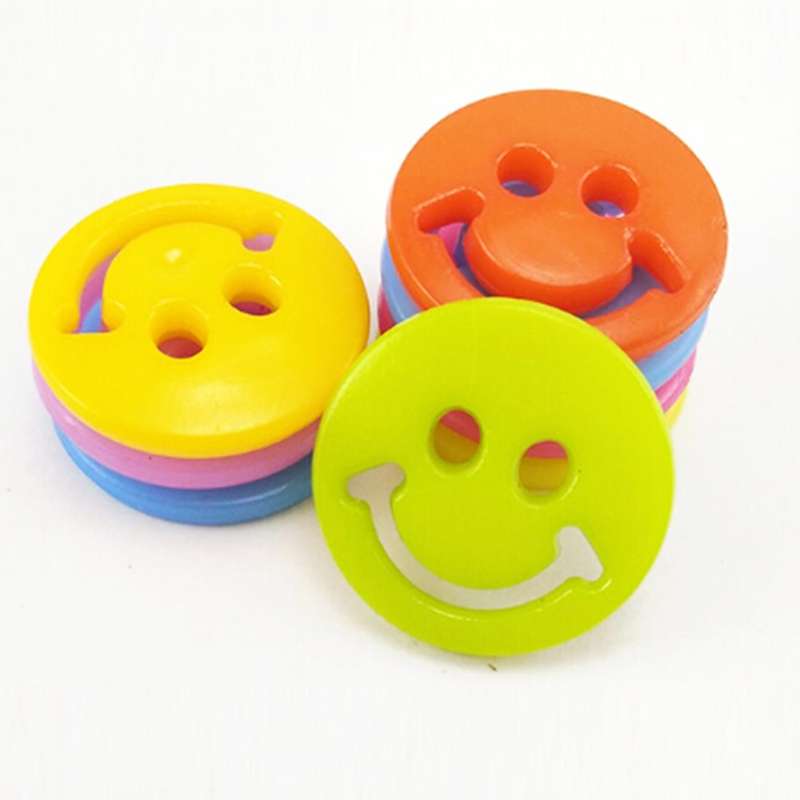 400 PCS Smile Face Resin Children Sweater Buttons Sewing Buttons in Bulk , Random Color, Diameter...