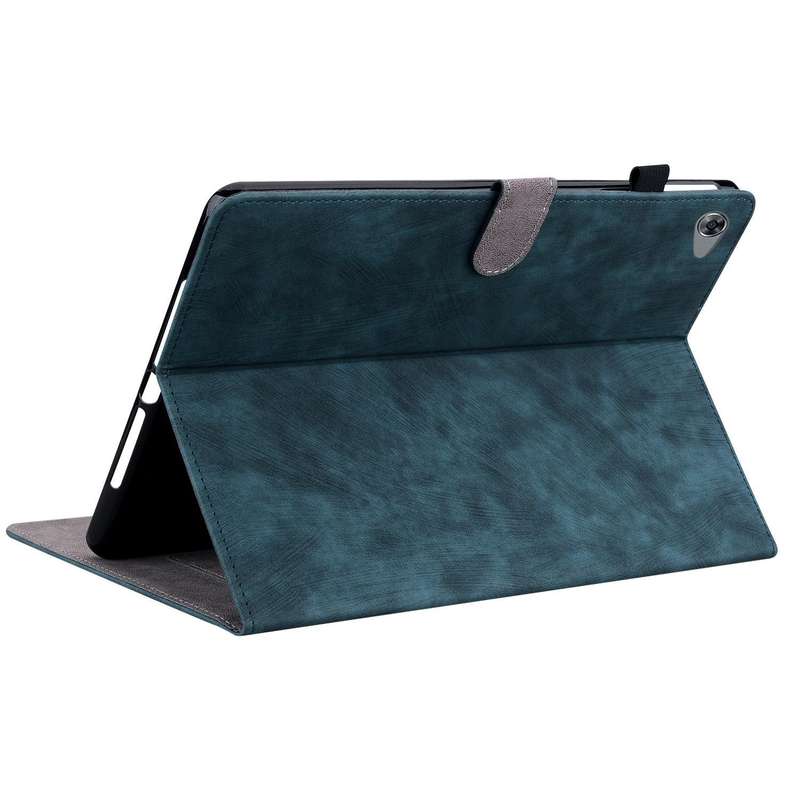 For Huawei MediaPad M5 Lite 10/C5 10.1 Tiger Pattern PU Tablet Case(Dark Blue)