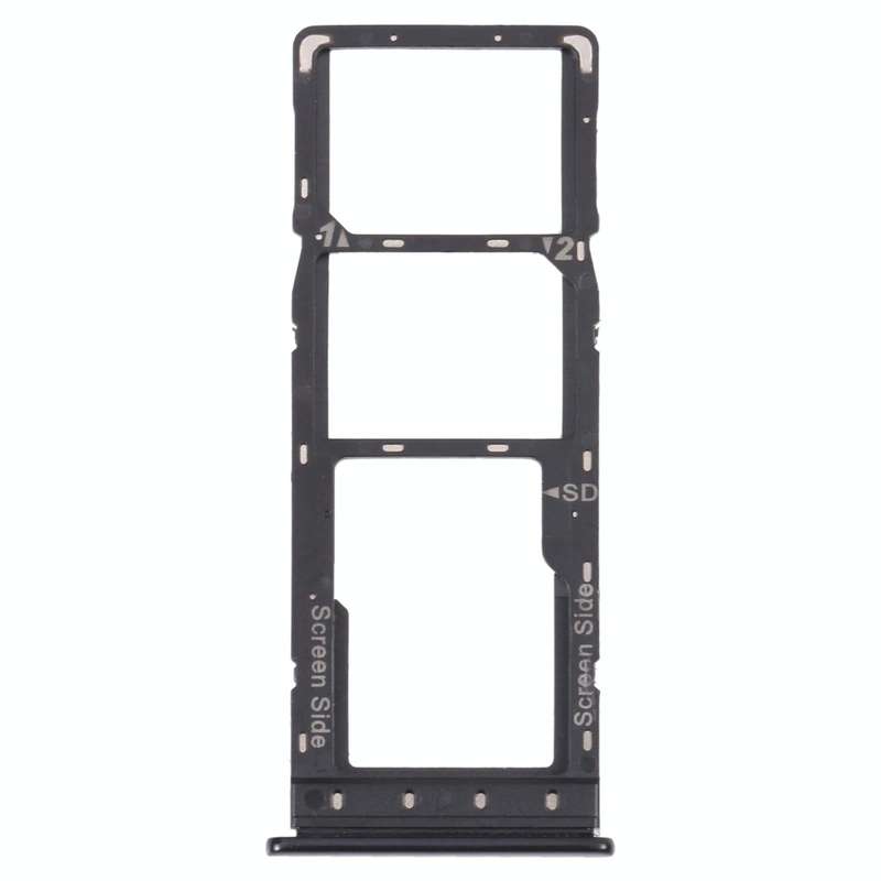 For Infinix Zero 8 X687 SIM Card Tray + SIM Card Tray + Micro SD Card Tray (Black)