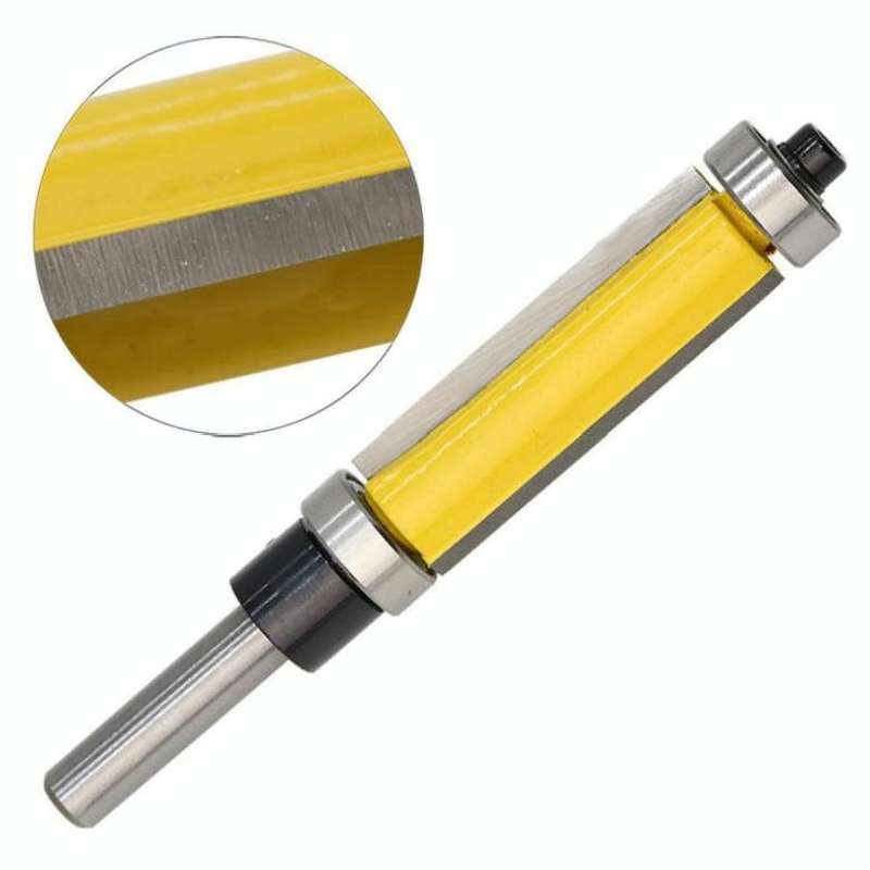 Double Bearing Trimming Knife Woodworking Milling Cutter, Style:1/4x1/2x25cm Black