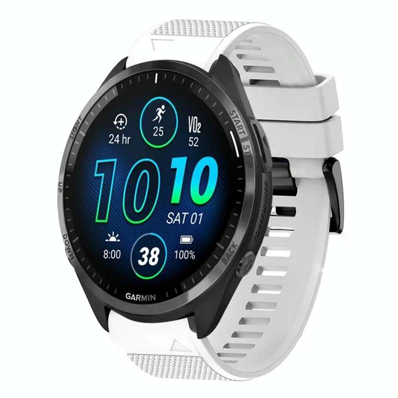 For Garmin Forerunner 965 22mm Quick Release Silicone Watch Band(White)
