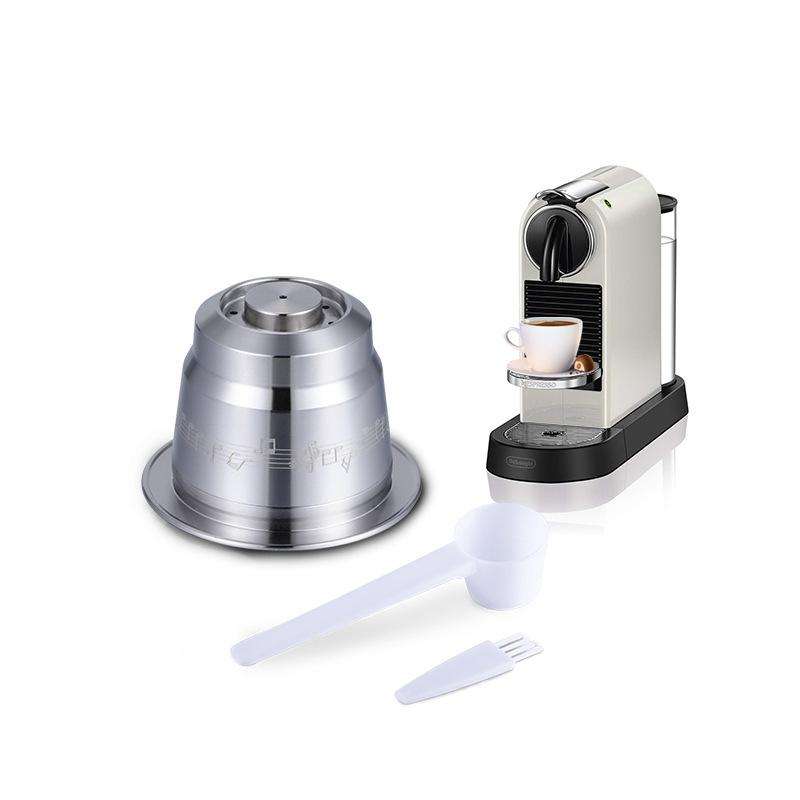 Reusable Stainless Steel Coffee Capsules with Multiple Filling Coffee Filters(Silver)