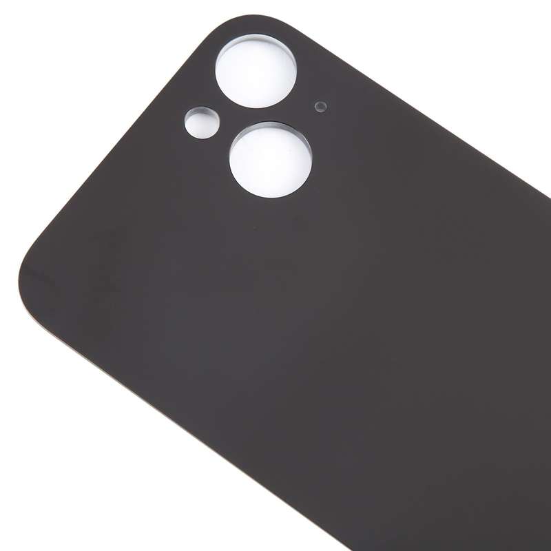 For iPhone 15 Plus Easy Replacement Big Camera Hole Glass Back Battery Cover(Black)