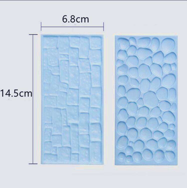 2 PCS Bark Wood Grain Fondant Printing Embossing Mold Biscuit Baking Mold Tool(Bark)