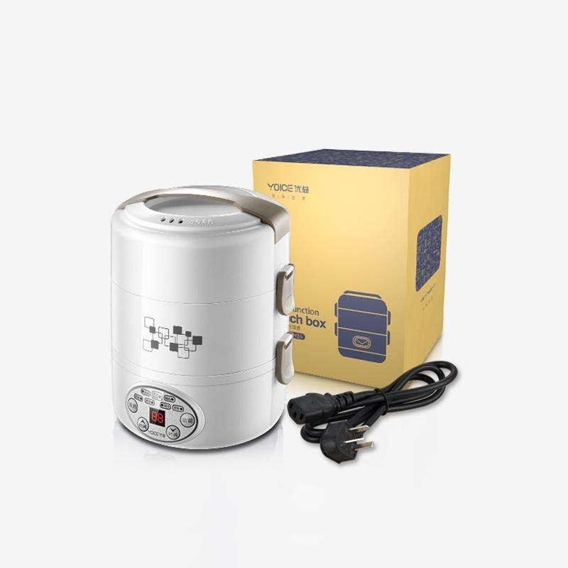Yoice 220V Multi-function Electric Lunch Box Three-layer Stainless Steel Inner Rice Cooker, CN Pl...