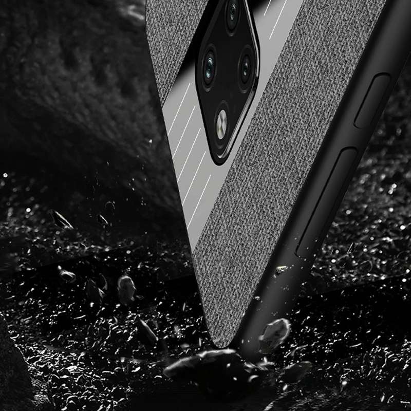 For Huawei Mate 20 Pro XINLI Stitching Cloth Textue Shockproof TPU Protective Case(Brown)