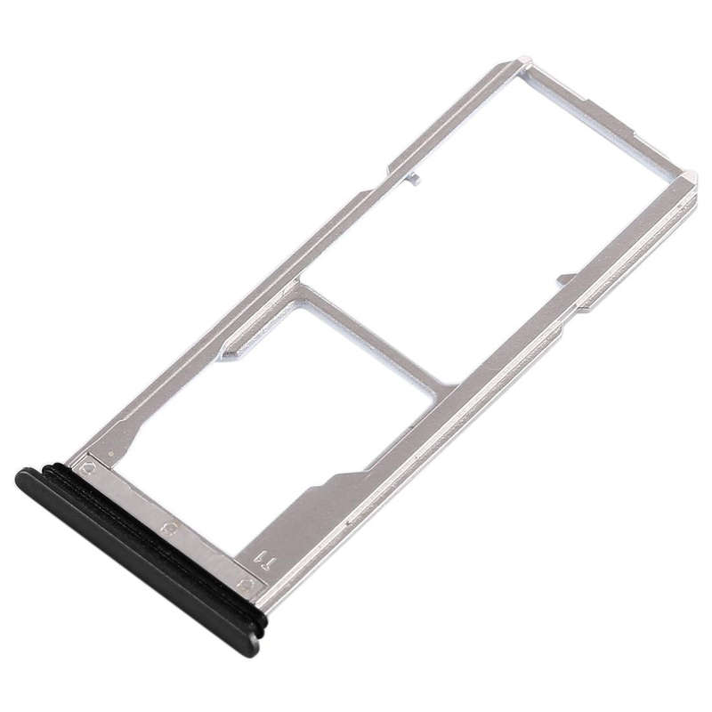 For Vivo Y75 2 x SIM Card Tray + Micro SD Card Tray (Black)