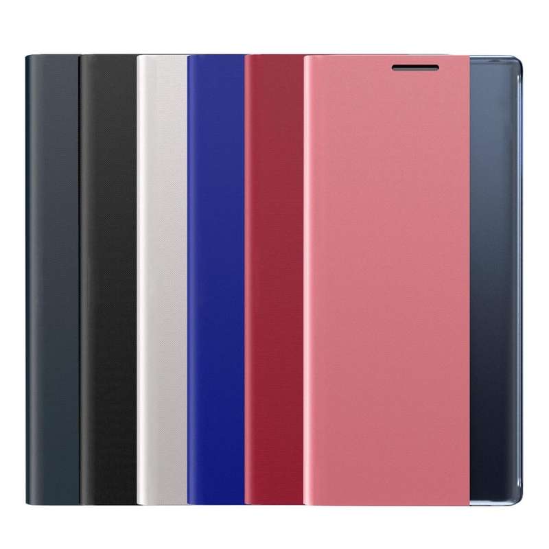 For Samsung Galaxy S22 5G Side Display Magnetic Flip Plain Cloth + PC Case with Holder & Sleep / ...
