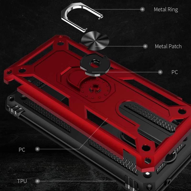 For Xiaomi Redmi Note 8 Pro Armor Shockproof TPU + PC Protective Case with 360 Degree Rotation Ho...