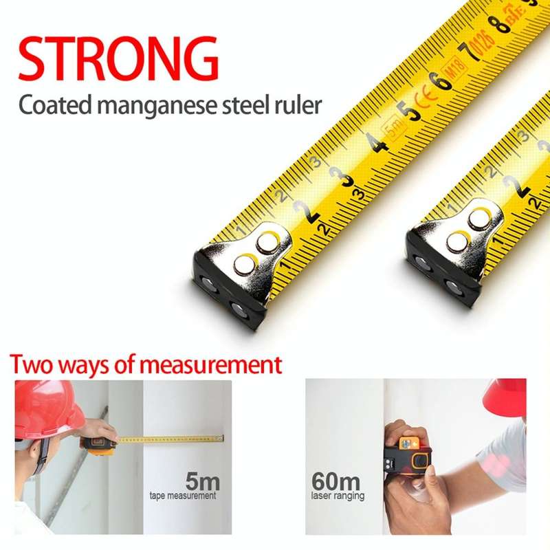 SNDWAY SW-TM40 40m Digital Range Finder Laser Distance Meter Tape Multi-function Self-Locking Han...