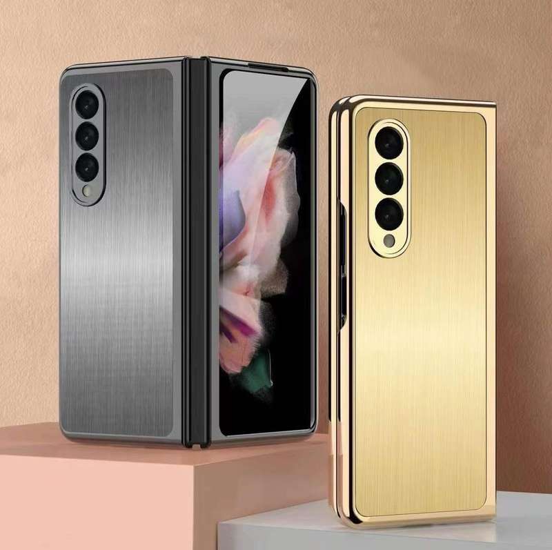 For Samsung Galaxy Z Fold3 5G Electroplated Stainless Steel Phone Case(Silver)