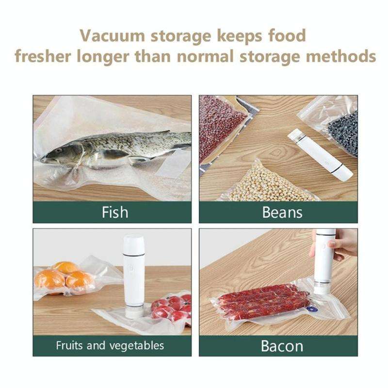 Handheld Vacuum Machine Rechargeable Food Preservation Compression Storage Machine(White)