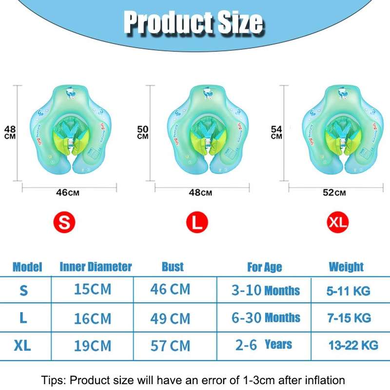 0.3mm PVC Baby Swimming Inflatable Wear-resistant Swimming Circle(L)