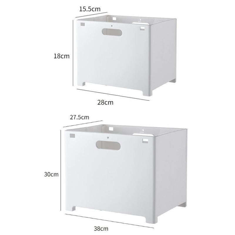 Wall-Mounted Foldable Laundry Storage Basket, Color: Large (White)