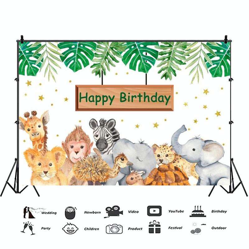 MDM07437 1.5m x 1m Animal Forest Cartoon Birthday Party Banquet Decoration Photo Background Cloth