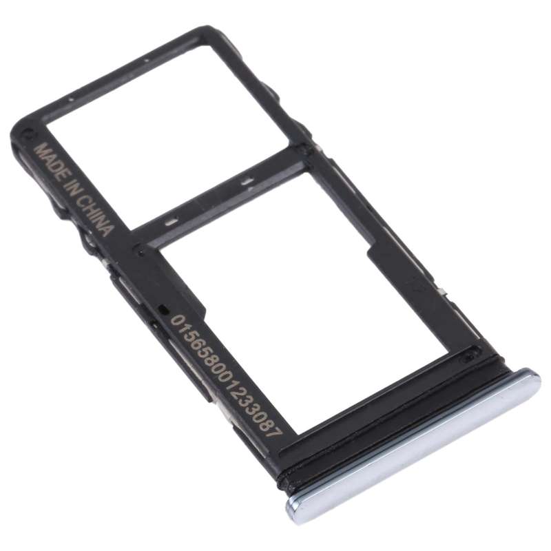 Original SIM Card Tray + Micro SD Card Tray for TCL 10L/10 Lite T770H T770B(Silver)