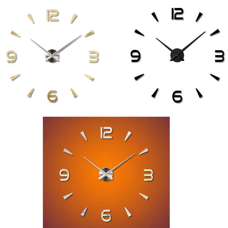 Bedroom Home Decoration Watch Frameless 3D Mirror Large DIY Wall Sticker Mute Clock, Size: 100*10...