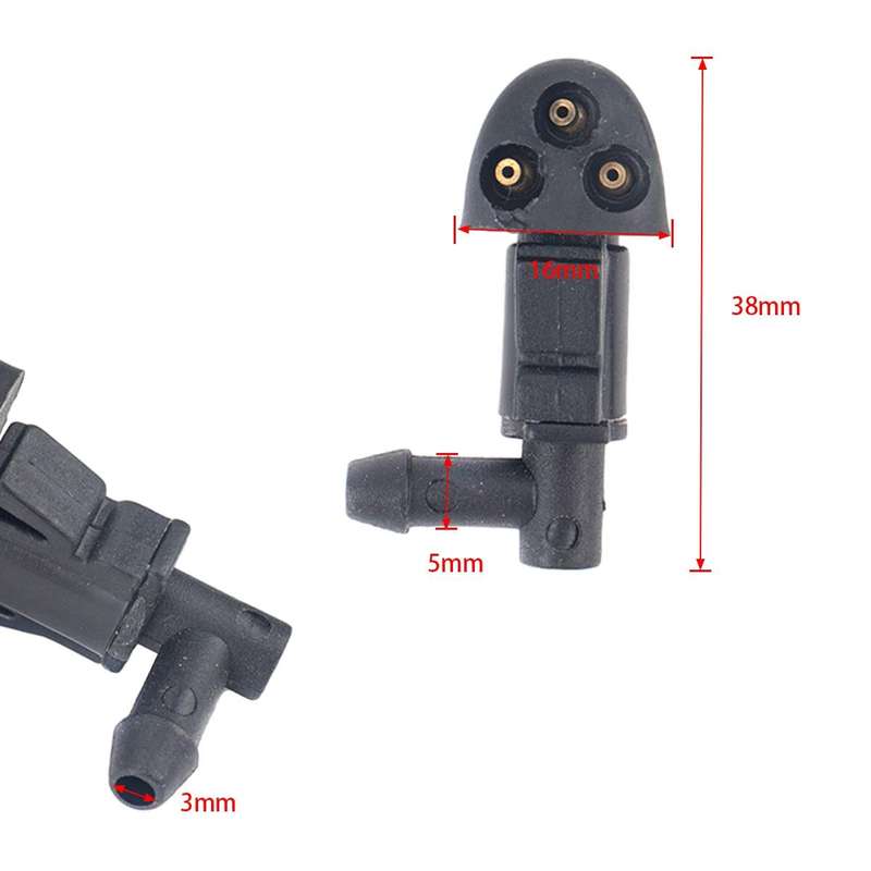 2 PCS Front Windshield Washer Wiper Jet Water Spray Nozzle + Hose Connector Set 94556605 for Chev...