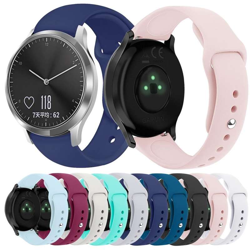 For Garmin Vivoactive 3 / Vivomove HR Solid Color Reverse Buckle Silicone Watch Band, Size: Small...