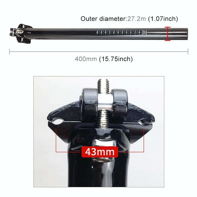 TOSEEK 3K Carbon Fiber Mountain Bike Road Bike Bicycle Seat Tube Seatpost Seat Fitting Seat Pole ...