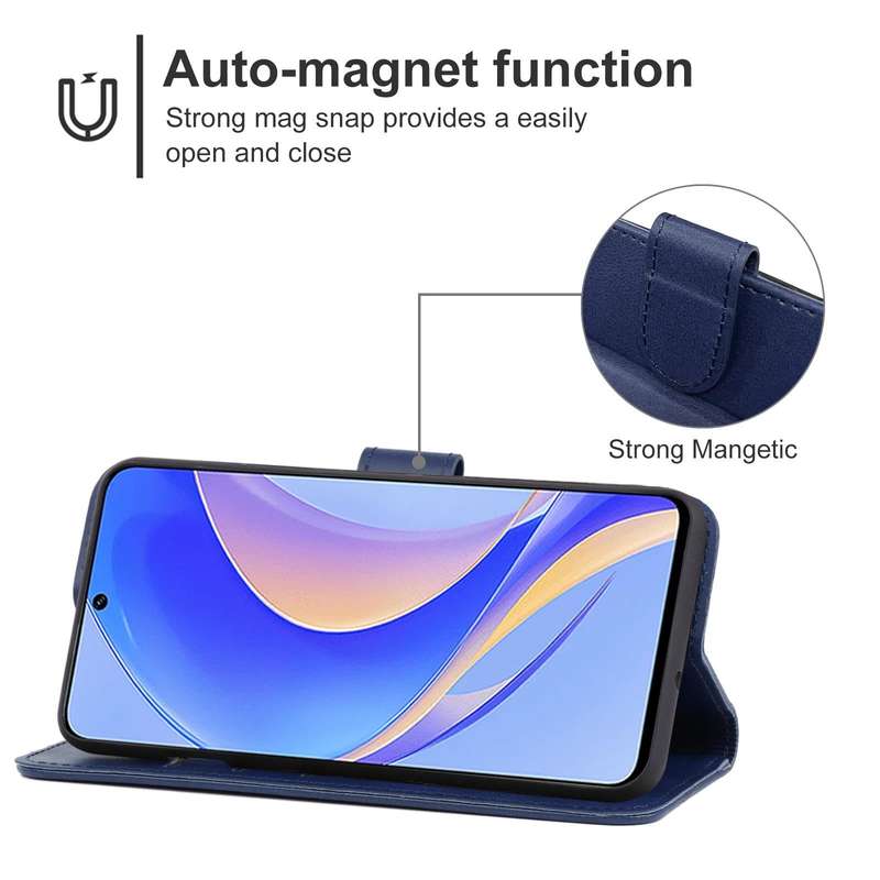 For Huawei nova Y90 Leather Phone Case(Blue)