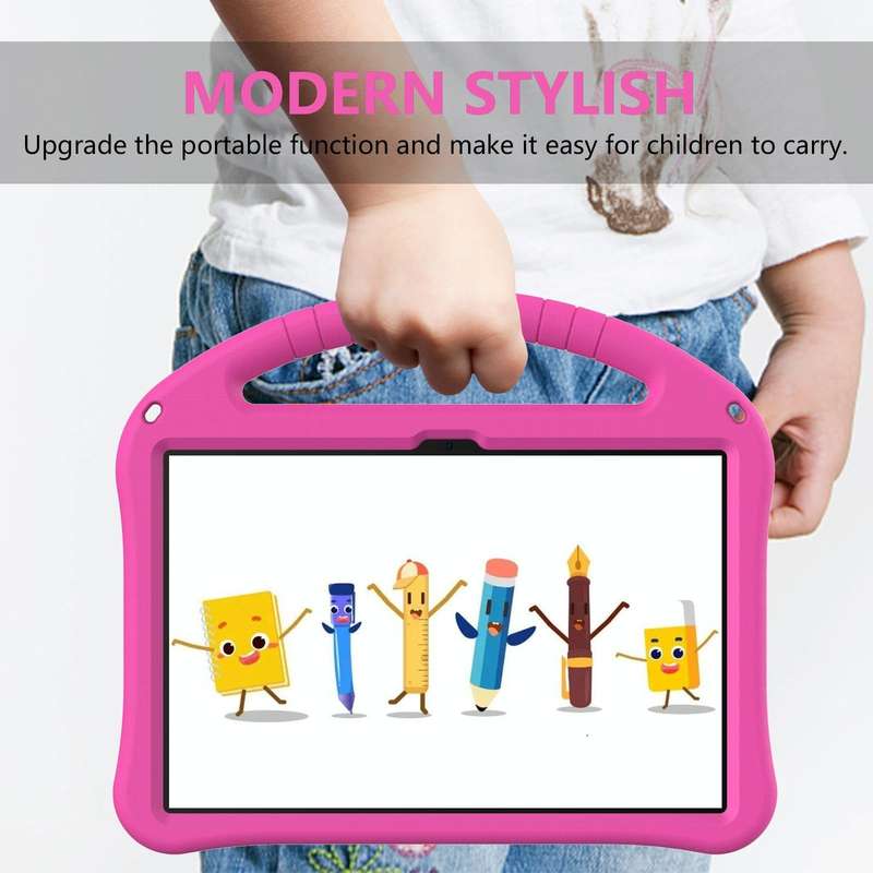 For Blackview Tab 80 10.1 2023 EVA Shockproof Tablet Case with Holder(Rose Red)