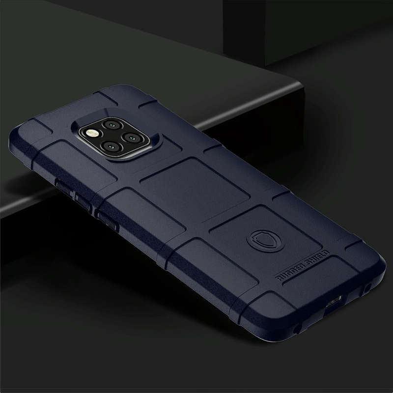 Shockproof Full Coverage Silicone Case for Huawei Mate 20 Pro Protector Cover (Dark Blue)