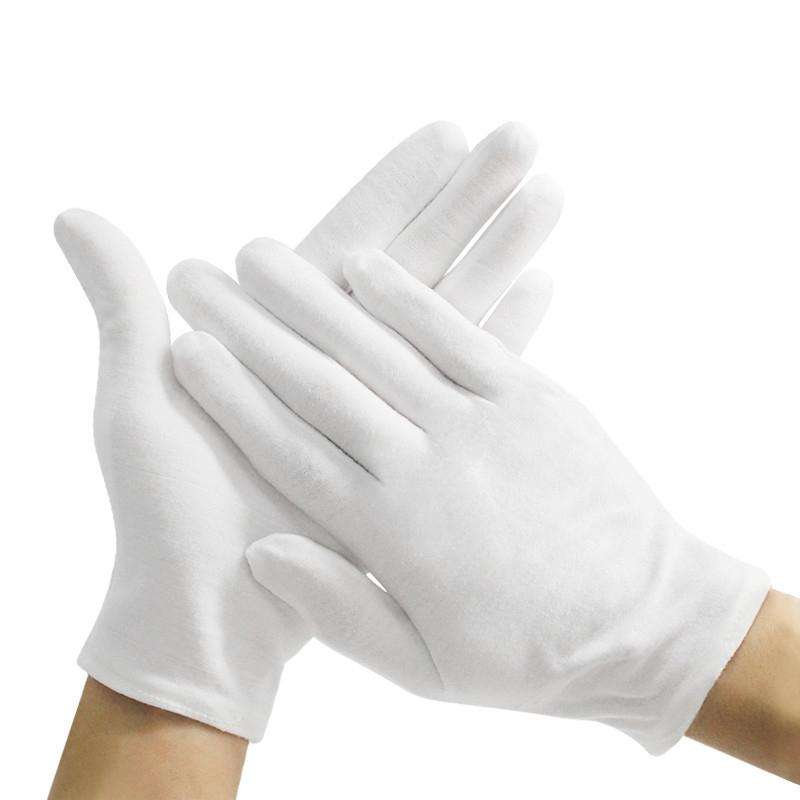 12 Pairs Pure Cotton Working Gloves, Medium Thick SizeFree Size