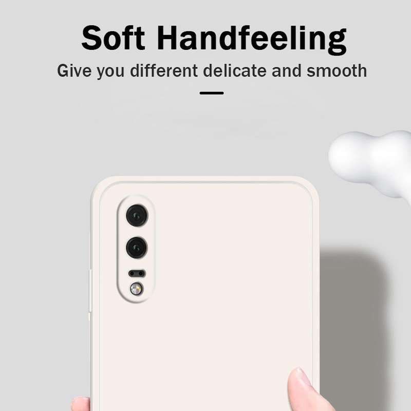 For Huawei P20 Solid Color Imitation Liquid Silicone Straight Edge Dropproof Full Coverage Protec...