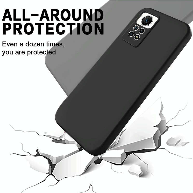 For Xiaomi Redmi Note 12 Pro 4G Pure Color Liquid Silicone Shockproof Phone Case(Black)