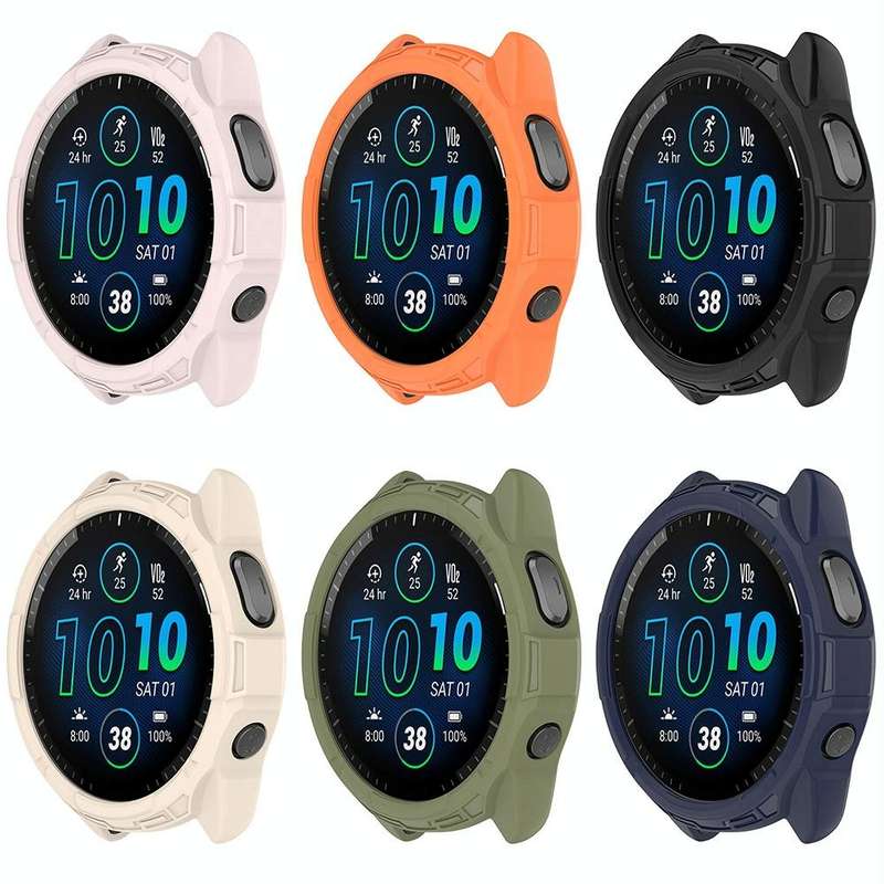 For Garmin Forerunner 965 Armor Hollow Watch Protective Case(Black)