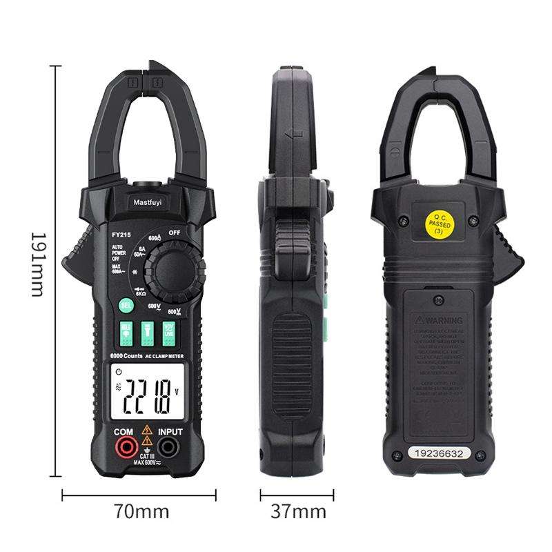 Mastfuyi FY215 High Precision Clamp Meter Multimeter AC/DC Digital Ammeter