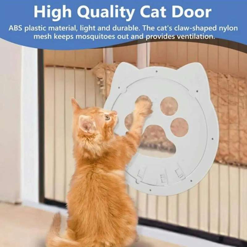 Pet Screen Door Two Way Access Magnetic Closing Cat Door Pet Products(Black)