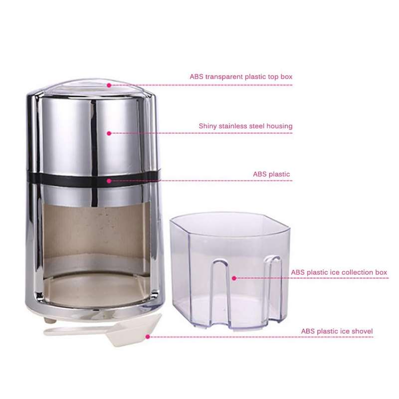 Home Manual Broken Ice Machine Plastic Shaved Smoothie Ice Machine