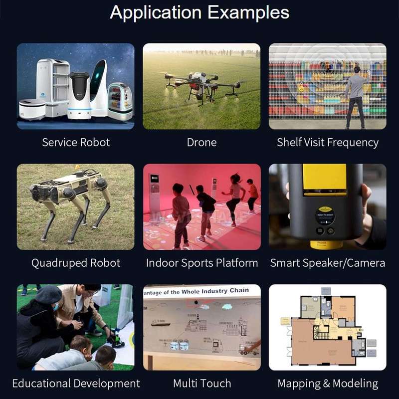 Waveshare D300 Developer Kit, DTOF Laser Ranging Sensor, 360 Omni-Directional Lidar, UART Bus