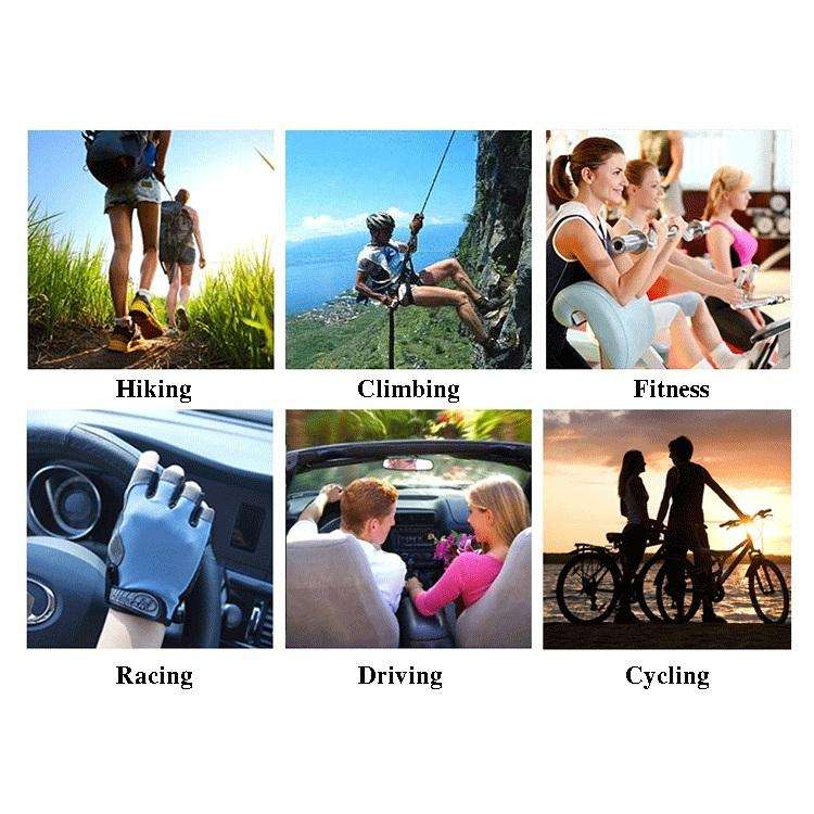 Cycling Shock Absorbing Anti-Slip Gloves Fitness Weight Lifting Training Half-finger Gloves, Size...