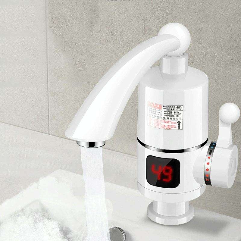 Digital Display Electric Heating Faucet Instant Hot Water Heater CN Plug Digital Display Horizont...