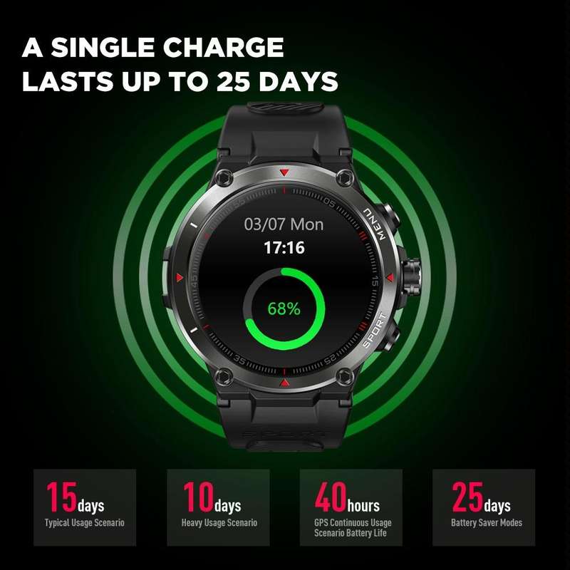 Zeblaze Stratos 2 1.3 inch AMOLED Screen Smart Watch, Support Sleep Monitoring / Heart Rate Monit...