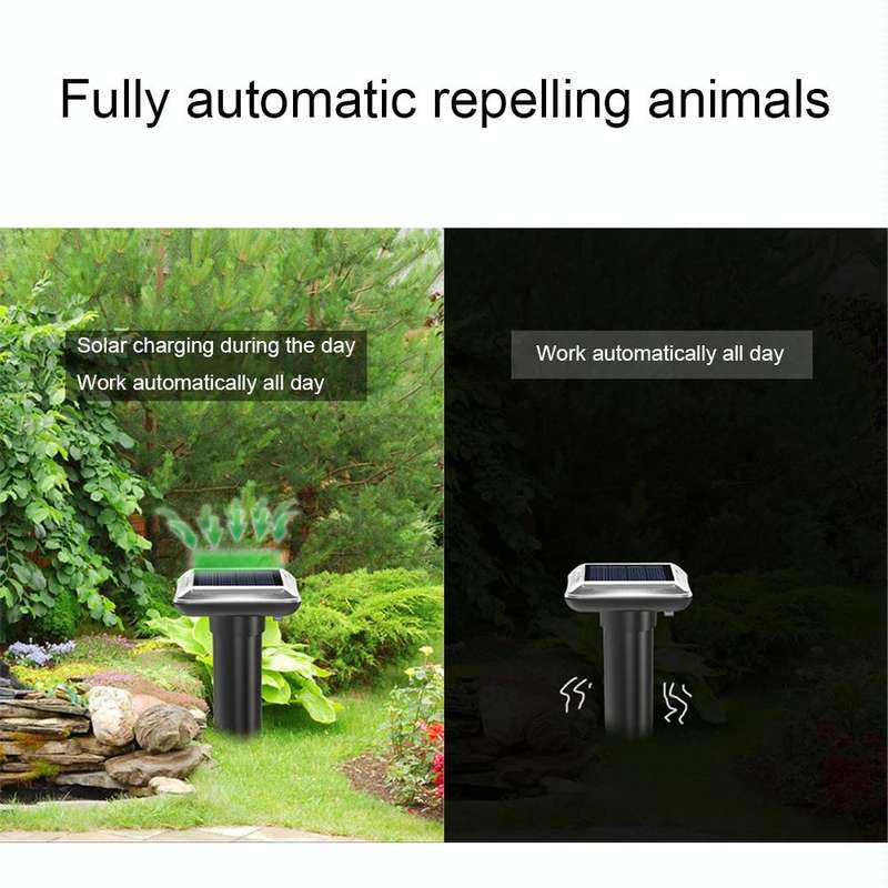 SJZ038 Outdoor Waterproof Solar Ultrasonic Rat Repeller Ultrasonic Animal Repeller, Color: Green