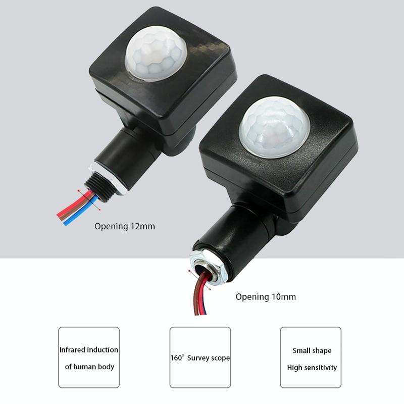 Automatic Security PIR Infrared Motion Sensor Detector Wall Spotlights Switch, Size:12mm(White)