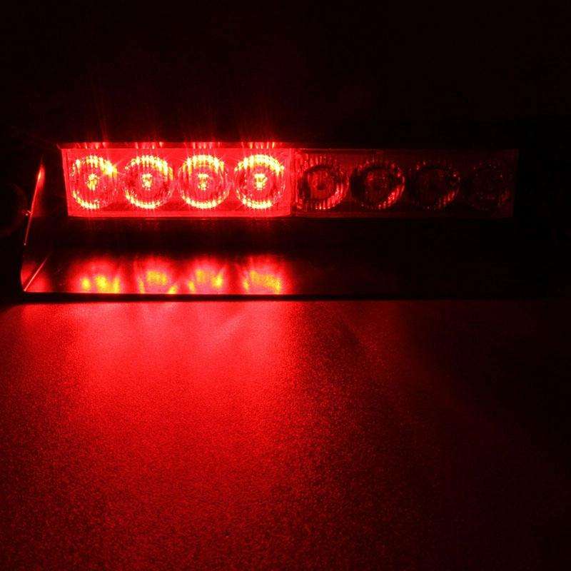 8W 800LM 8-LED White + Red Light 3-Modes Adjustable Angle Car Strobe Flash Dash Emergency Light W...