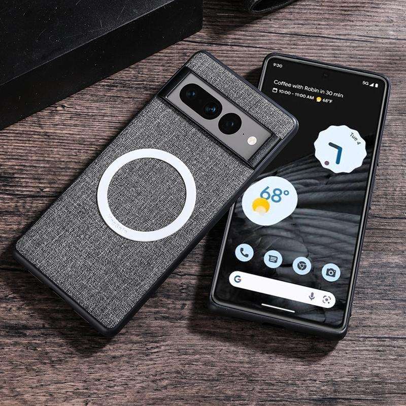 For Google Pixel 8 Pro Magsafe Magnetic Ring Cloth Texture Phone Case(Black)