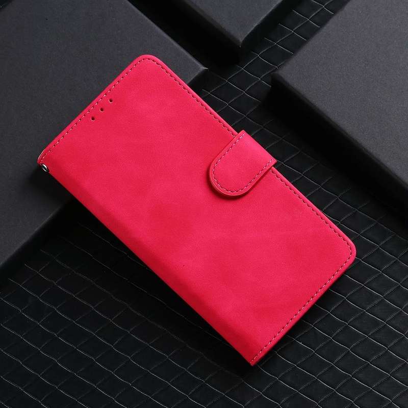 For LG K22 Solid Color Skin Feel Magnetic Buckle Horizontal Flip Calf Texture PU Leather Case wit...