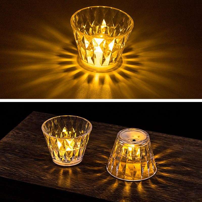 2 PCS 1.5V Diamond Ambience Desk Lamp LED Crystal Night Light, Spec: Lampshade