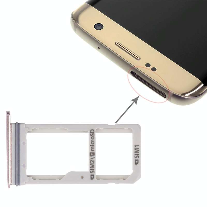 For Galaxy S7 Edge 2 SIM Card Tray / Micro SD Card Tray (Gold)