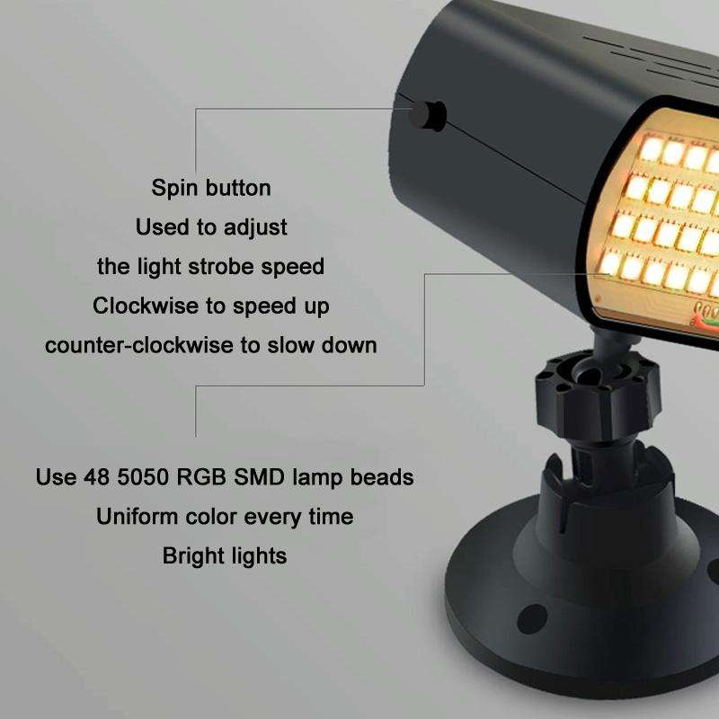 13W 48 LED Full Color Strobe Lights Bar Party Decoration Strobe Stage Lights(US Plug)