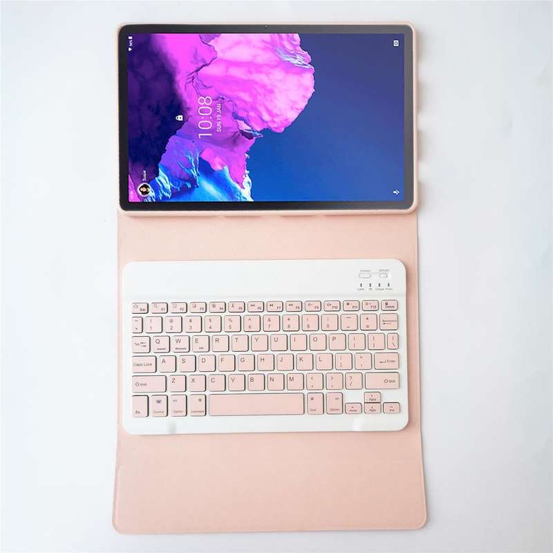For Lenovo Pad Tab P11 11 inch TB-J606F LX110 Solid Color Detachable Square Keycap Bluetooth Keyb...