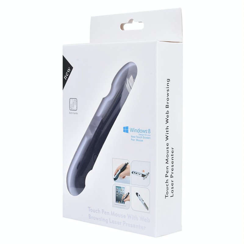 PR-08 6-keys Smart Wireless Optical Mouse with Stylus Pen & Laser Function (Black)